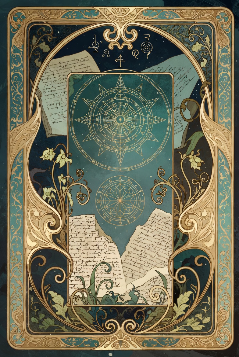 Voynich-inspired Art Nouveau illustration
